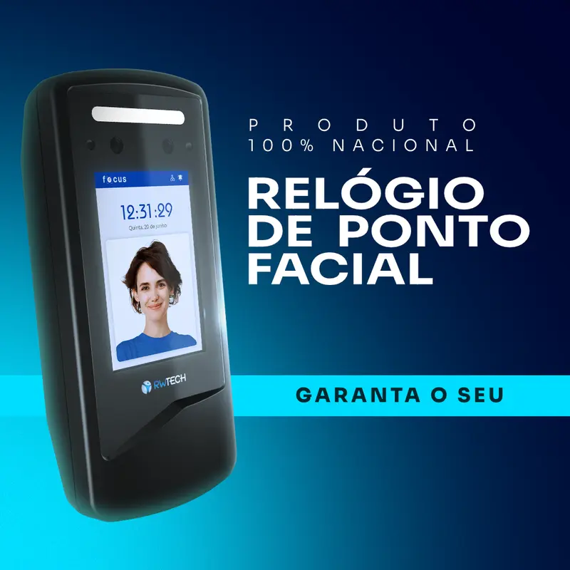 Relógio de ponto facial Focus, produto 100% nacional